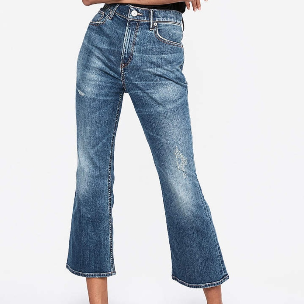 Cropped Flare High Waisted Jeans Express